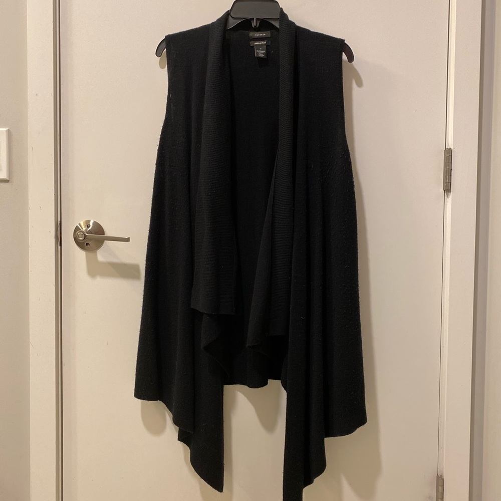 Halogen cashmere blend black long sweater vest